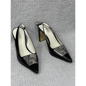 Coach Women's Black Leather Slingback Heels Size 10 B #64269